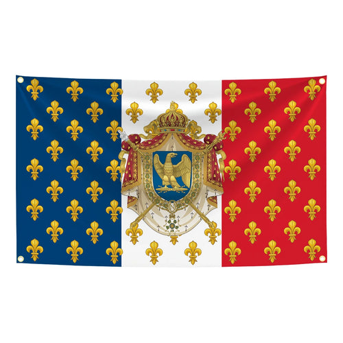 Drapeau français Napoléon fleur de lys, 4 œillets Maison 732
